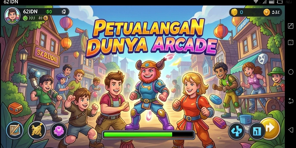Tampilan gameplay seru dan penuh warna di 62IDN.