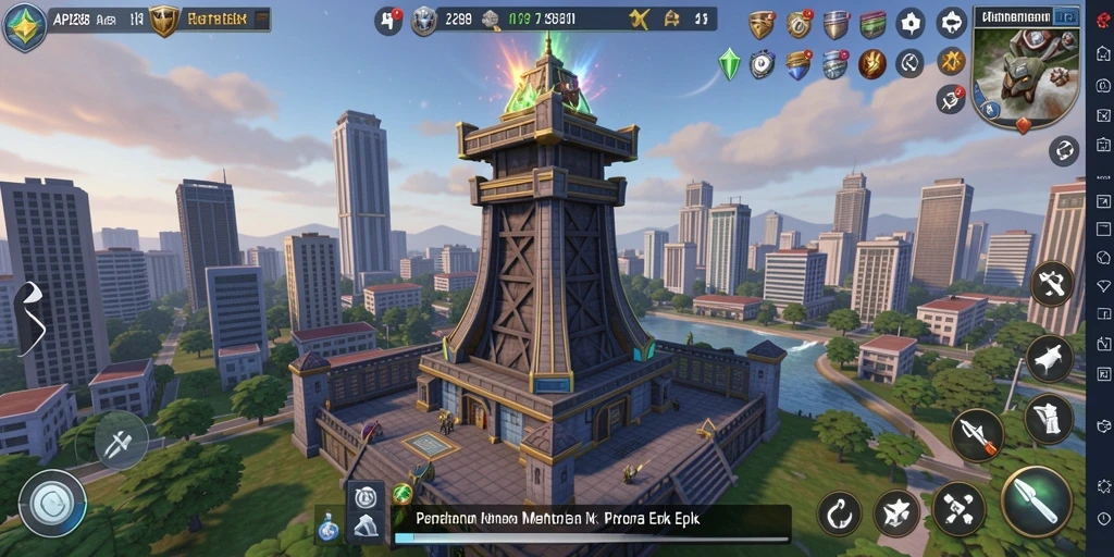 Screenshot API288 menampilkan strategi menara di gameplay Tower Defense.