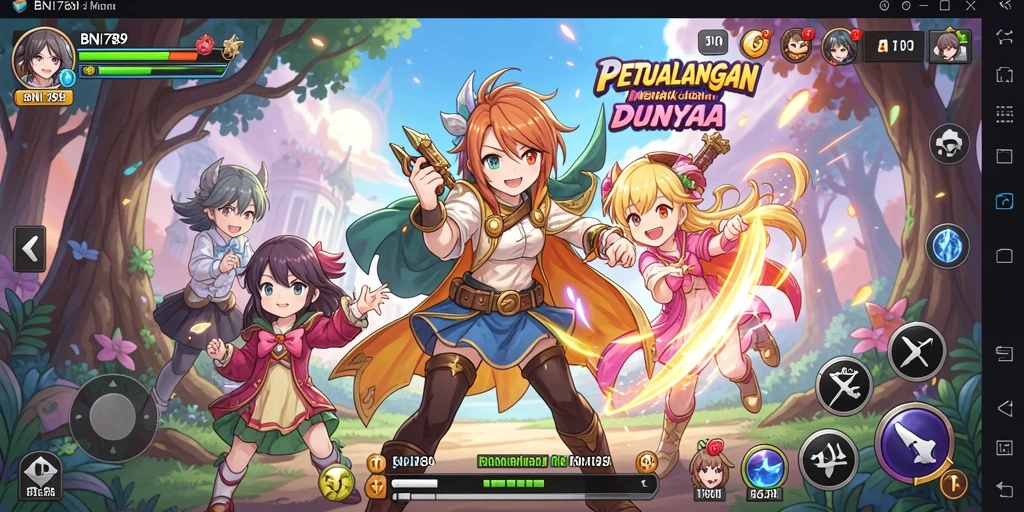 Gameplay seru BNI789 yang menampilkan karakter anime ikonik.