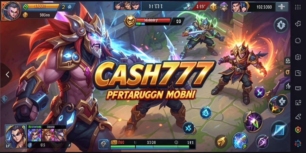 Gameplay seru CASH777 dalam pertarungan MOBA yang intens.
