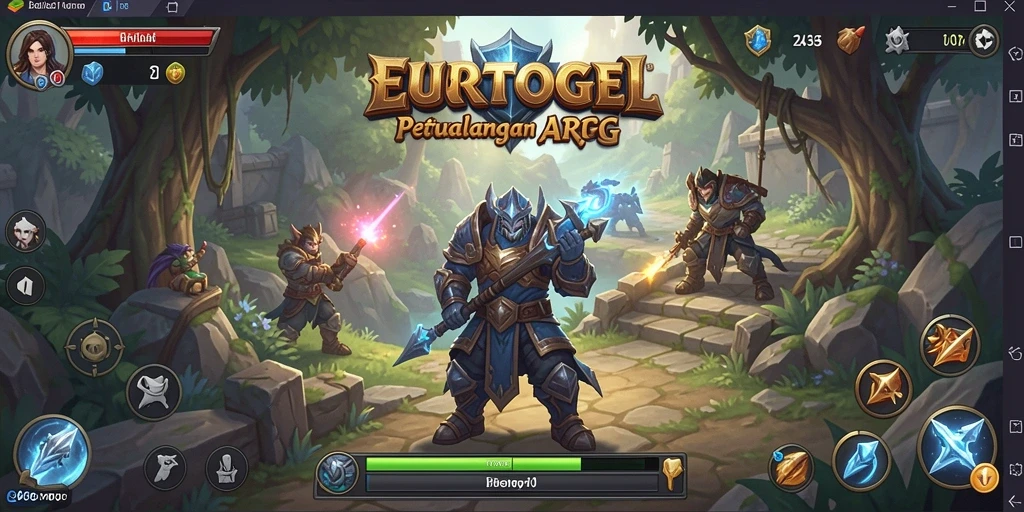 Gameplay seru EUROTOGEL dengan pertarungan dan eksplorasi.