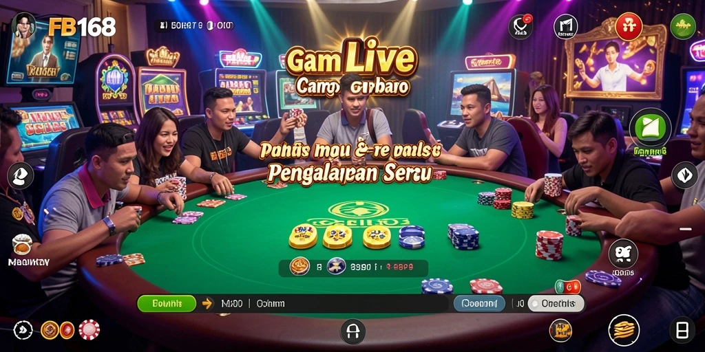 Tampilan gameplay Live Casino FB168 yang menarik dan interaktif.