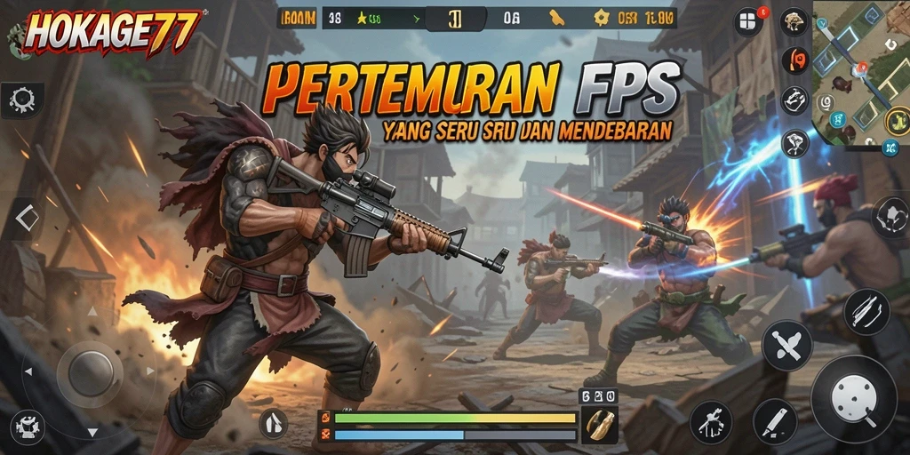 Tangkapan layar gameplay HOKAGE77 menampilkan pertempuran intens dengan grafis luar biasa.