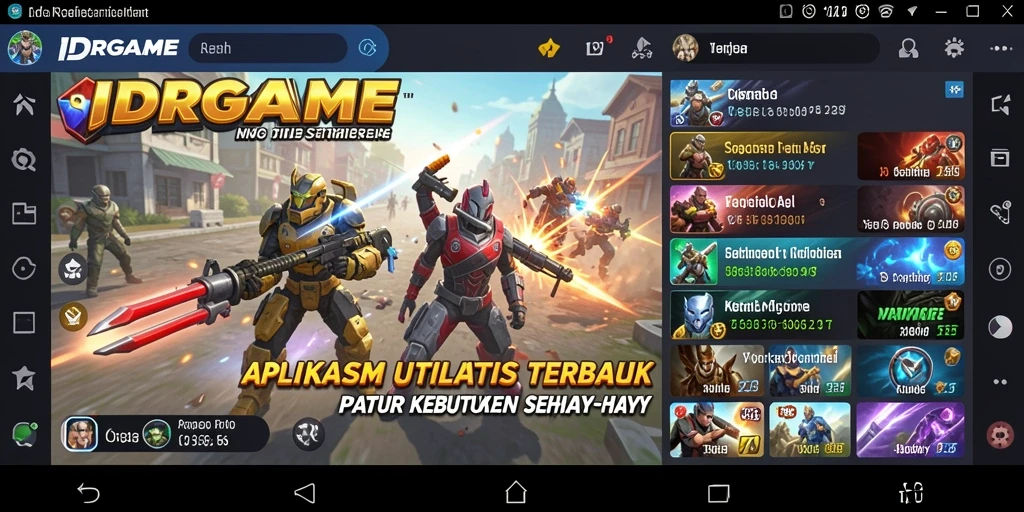 Tampilan screenshot aplikasi <strong>IDRGAME</strong> menampilkan antarmuka utilitas yang efisien.