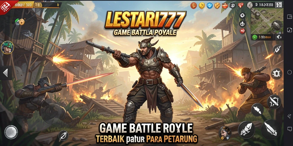Menampilkan aksi seru dalam gameplay Battle Royale LESTARI777.