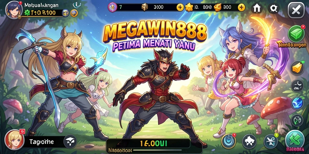 Screenshot MEGAWIN888 menunjukkan aksi mendebarkan karakter anime.