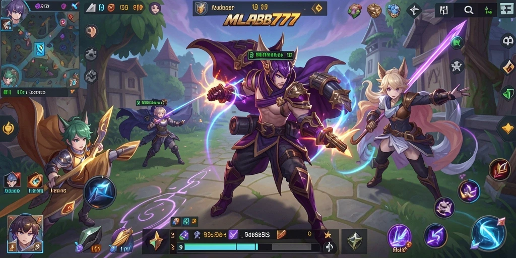 Tampilan gameplay MLBB777 yang menarik dan penuh warna.