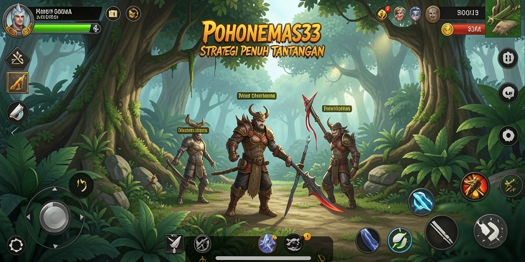 Tampilan gameplay menegangkan dan mendalam dalam POHONEMAS33.