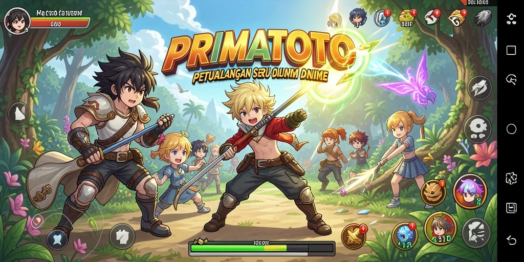 Tampilan menarik dari gameplay PRIMATOTO yang penuh aksi Anime.