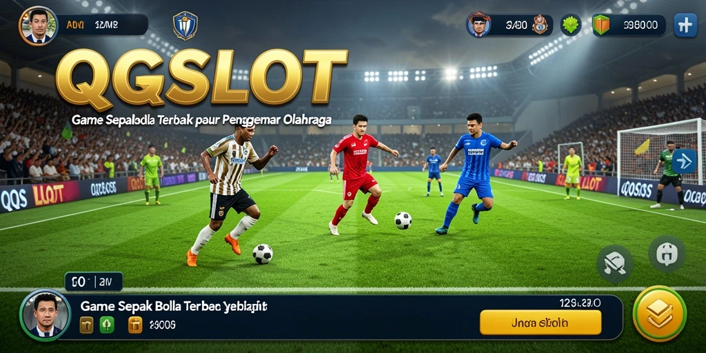 Tampilan seru gameplay QQSLOT yang penuh aksi sepak bola.