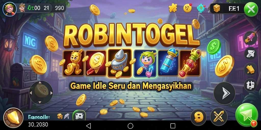 Screenshot utama menunjukkan gameplay santai ROBINTOGEL yang mengasyikkan.