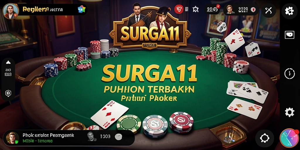 Tampilan gameplay seru dari SURGA11 dalam suasana poker.