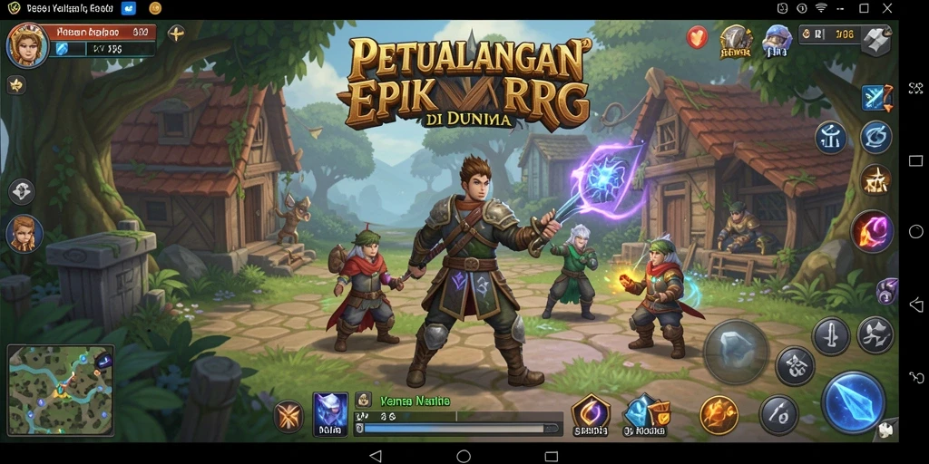 Tangkapan layar gameplay <strong>V98</strong> menunjukkan pertarungan epik di dunia RPG.